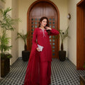 Ruby Elegance - 3PC Cotton Ensemble