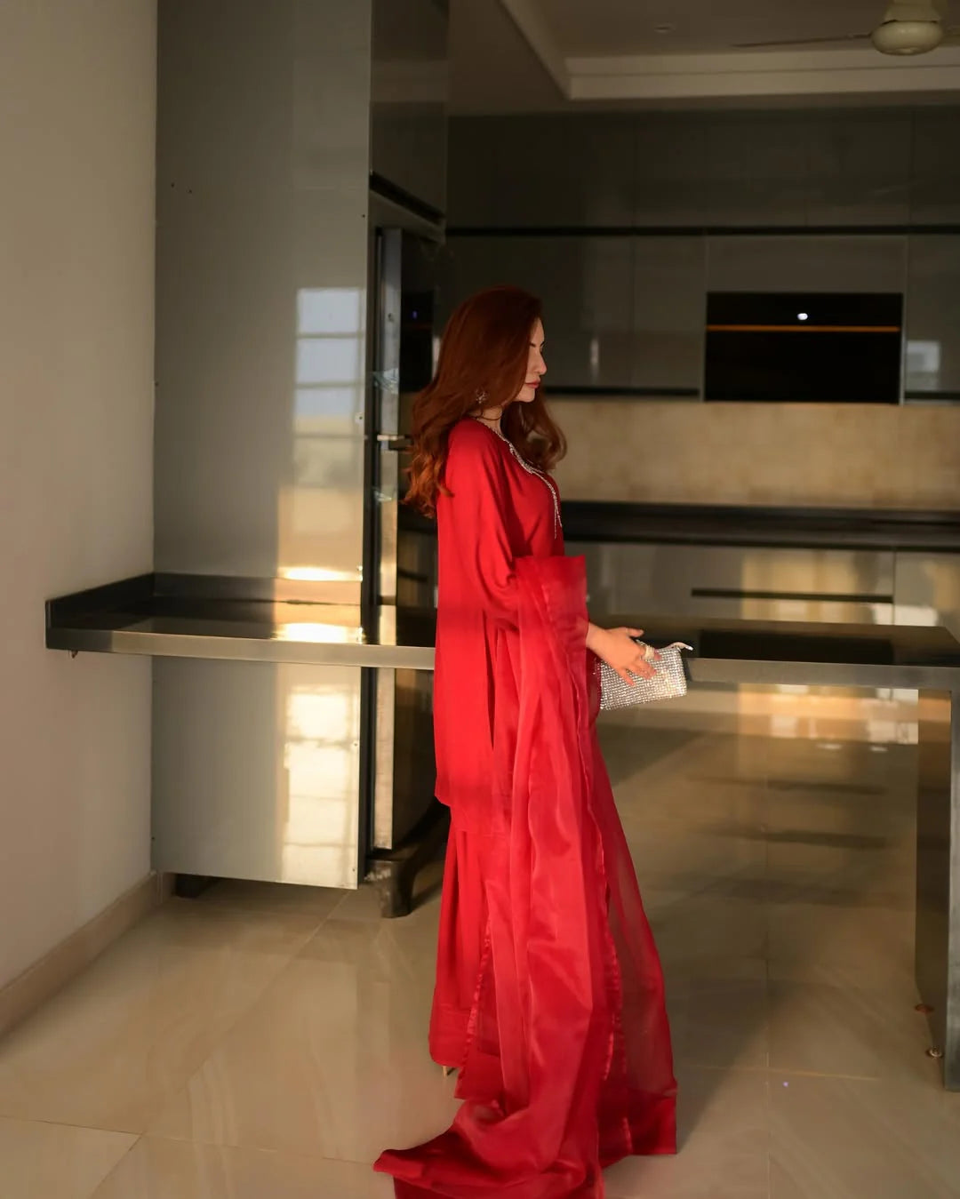 Ruby Elegance - 3PC Cotton Ensemble