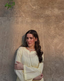 Noor Farshi Cotton Co-ord Set – Butter Yellow & Elegance