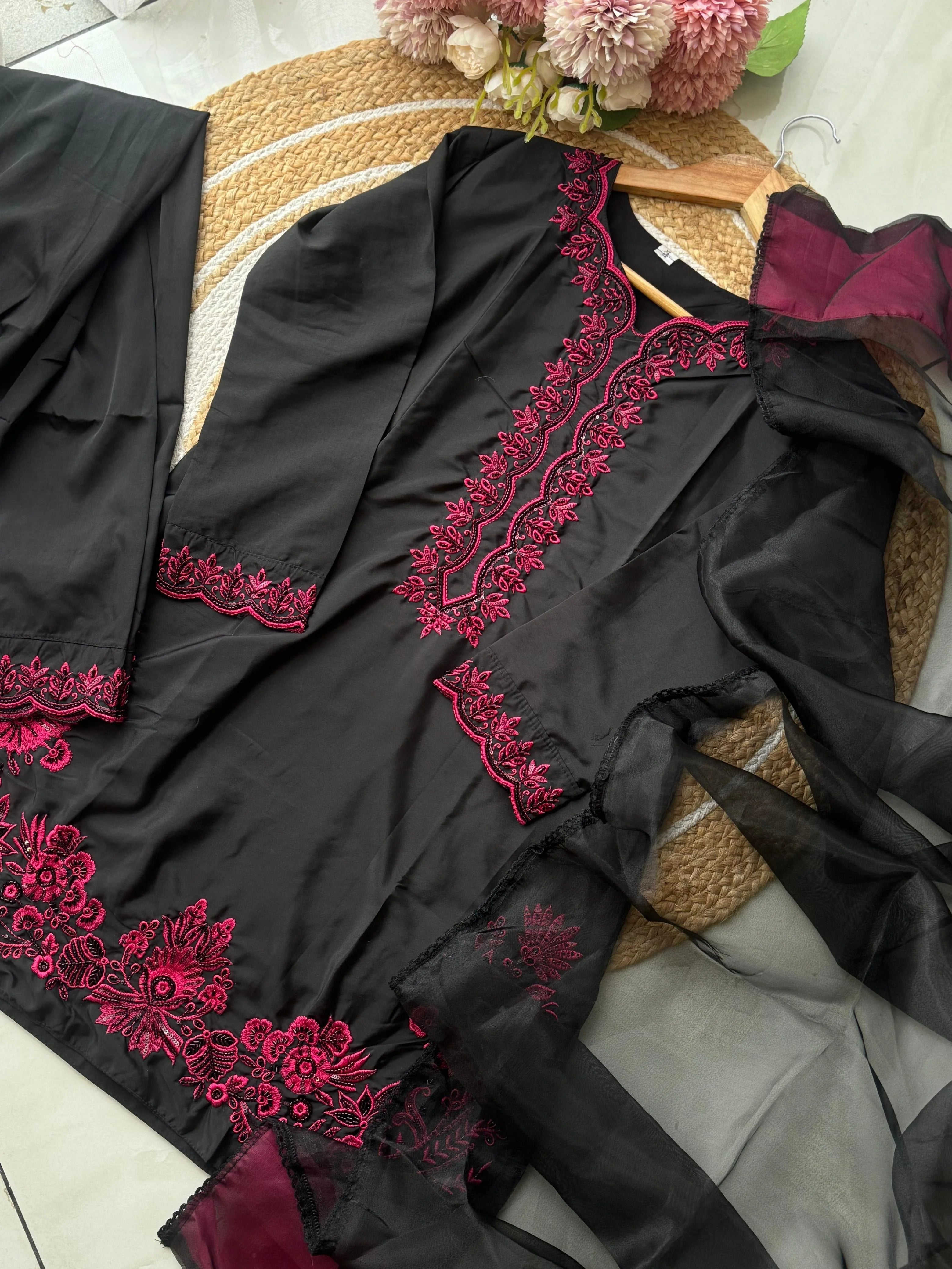 Black&Red Farshi Salwar Set