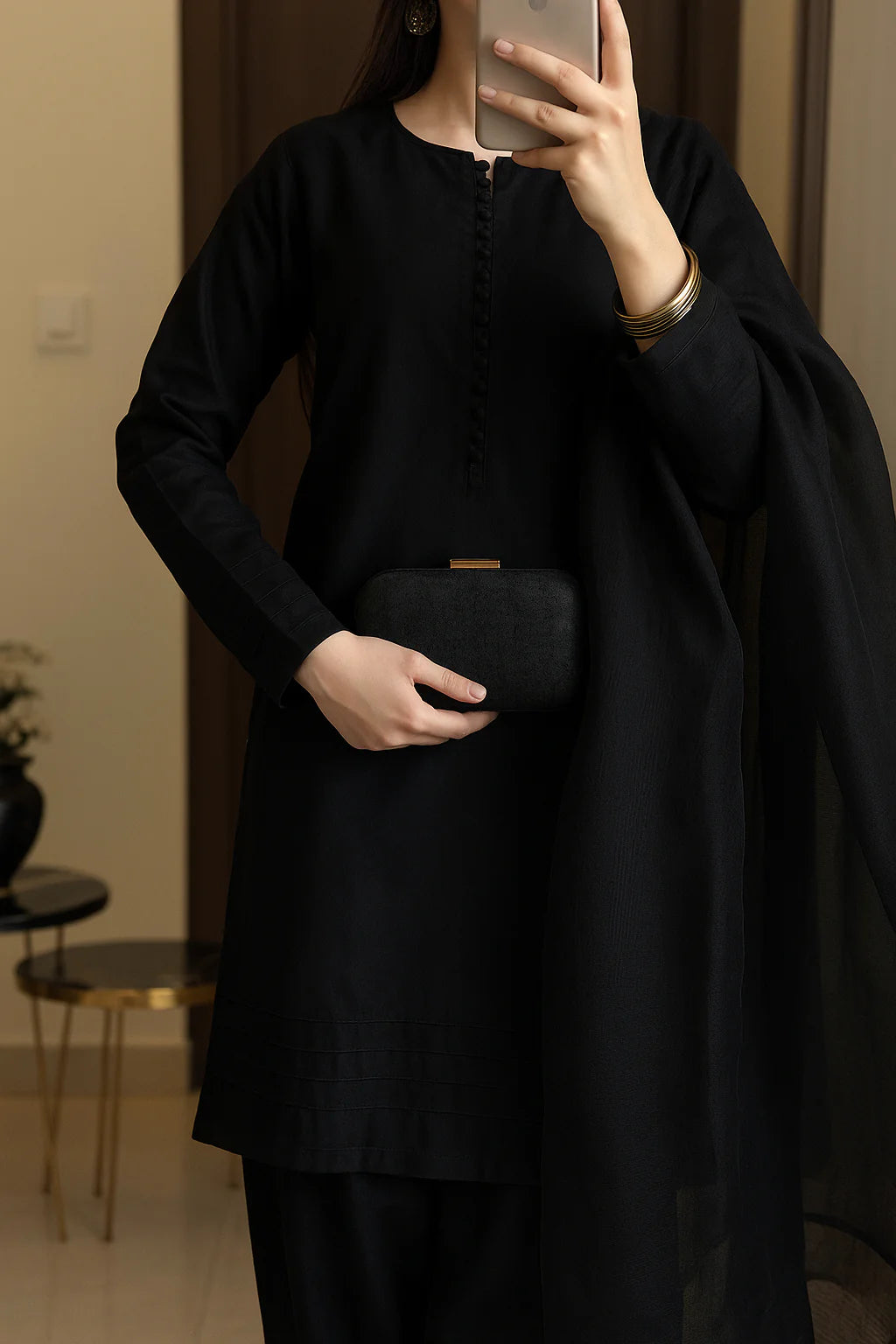 PARTY WEAR BLACK FARSHI SHALWAR