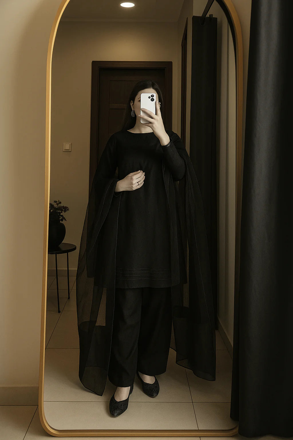 PARTY WEAR BLACK FARSHI SHALWAR