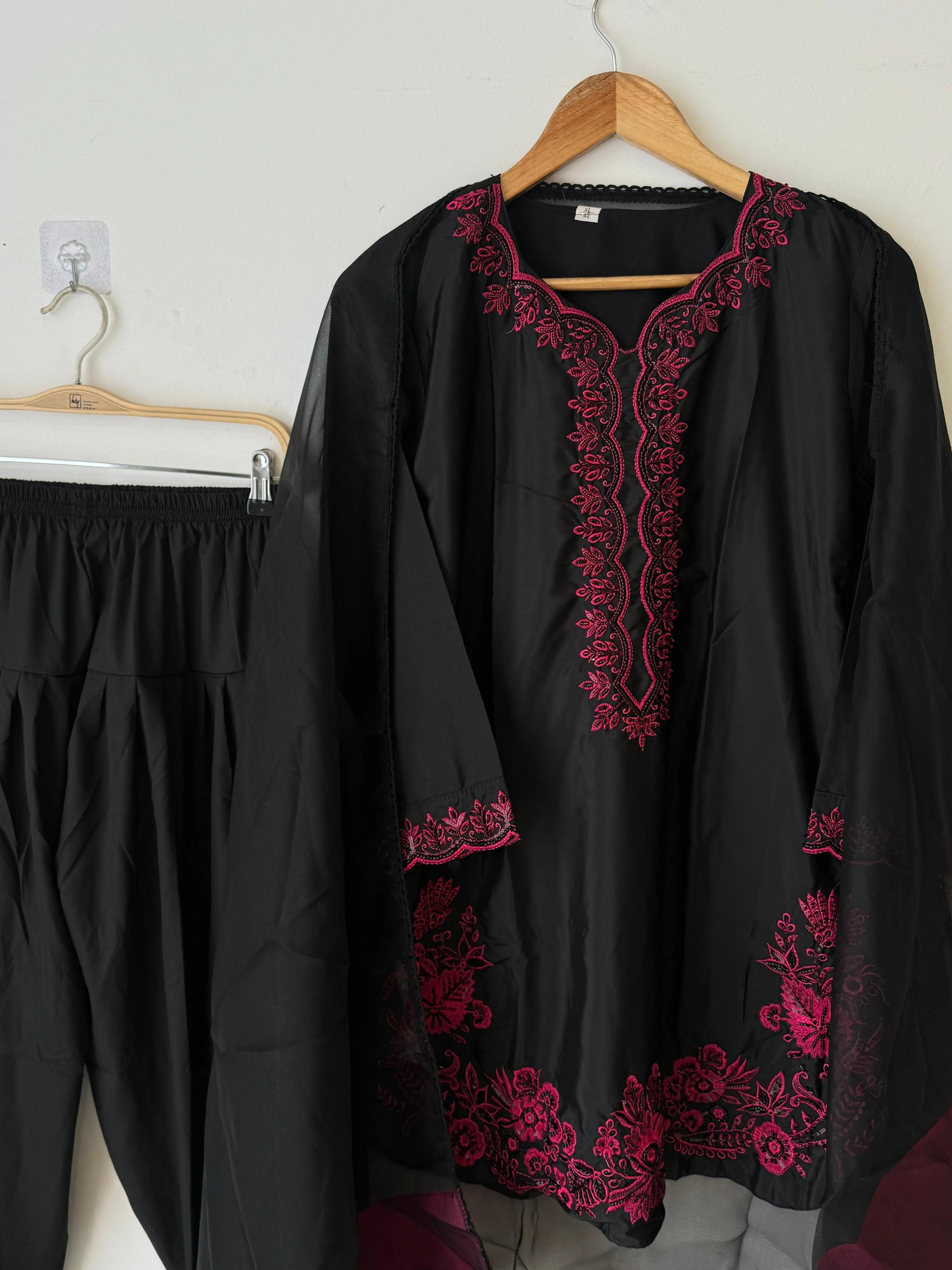 Black&Red Farshi Salwar Set