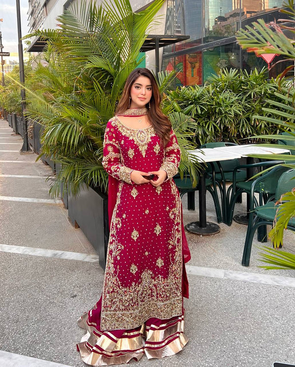 AMIRI FOX GEORGETTE EMBROIDERY WORK SALWAR SUIT