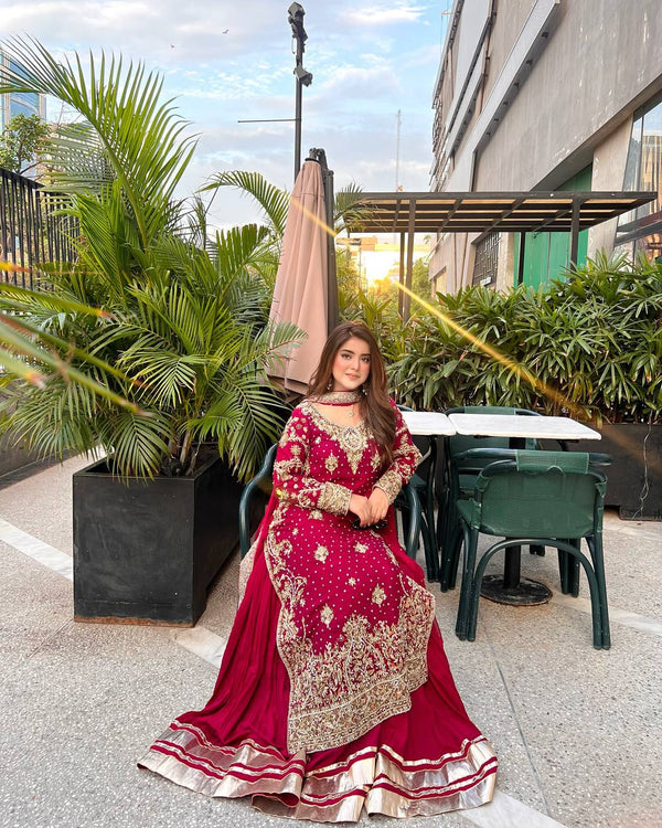 AMIRI FOX GEORGETTE EMBROIDERY WORK SALWAR SUIT