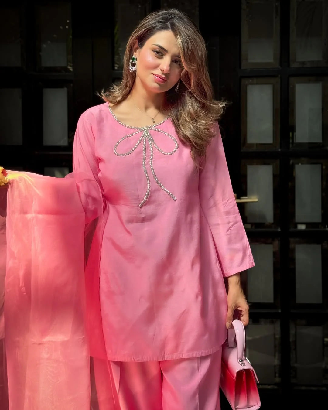 Blush Pink Elegance - 3PC Silk Ensemble
