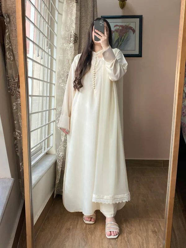 Kurta Pent with Chiffon Dupatta Set