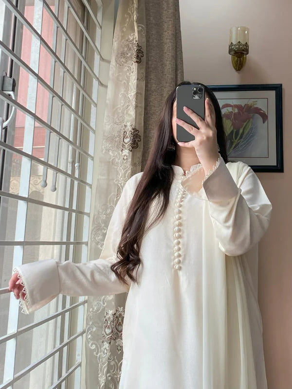 Kurta Pent with Chiffon Dupatta Set