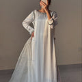 White silk pakistani dress