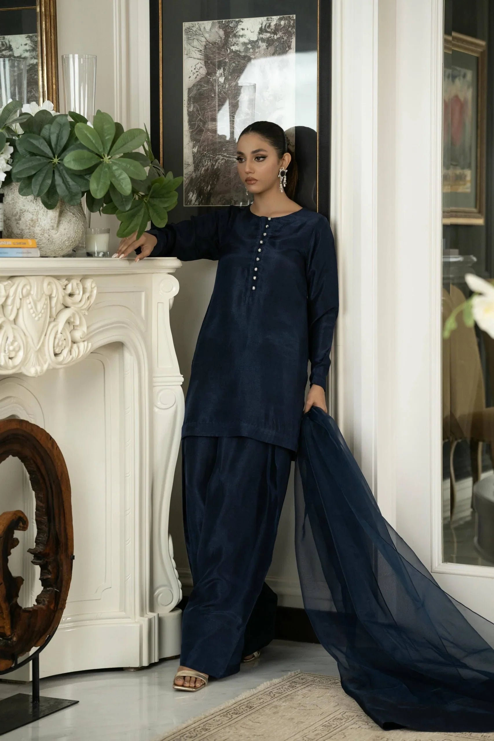 ✨ Midnight Elegance Navy Blue 3-Piece Suit ✨