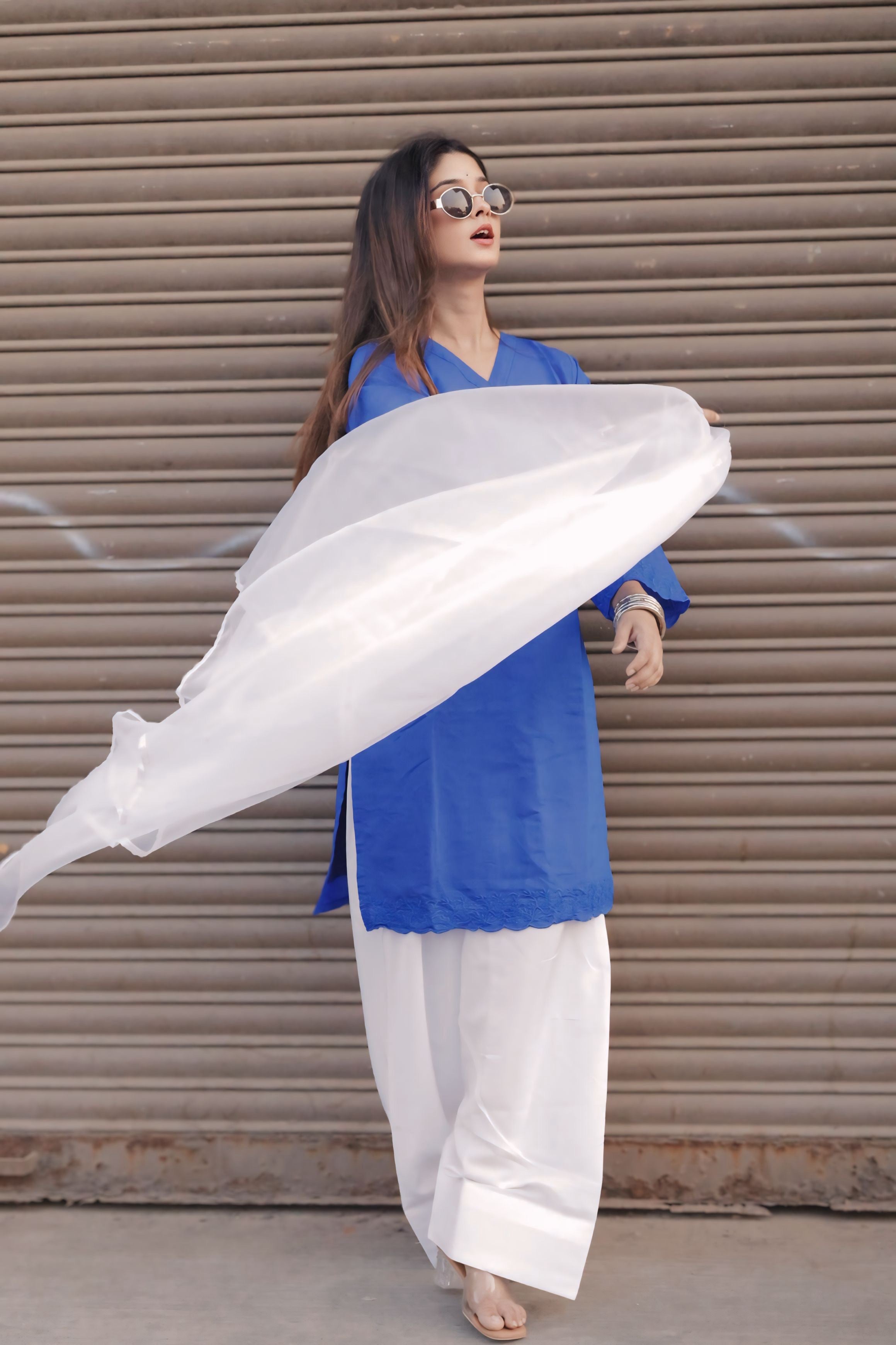 BLUE FLAIR FARSHI SUIT
