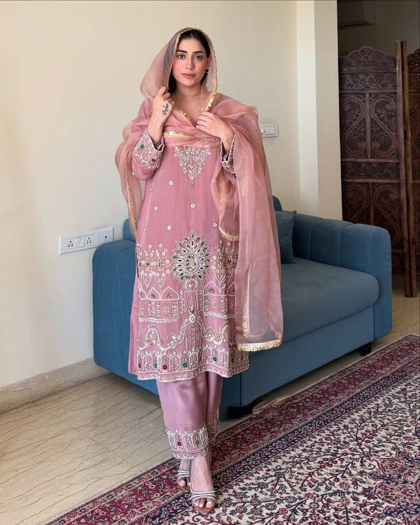 Exclusive 3-Piece Pant Set with Dupatta