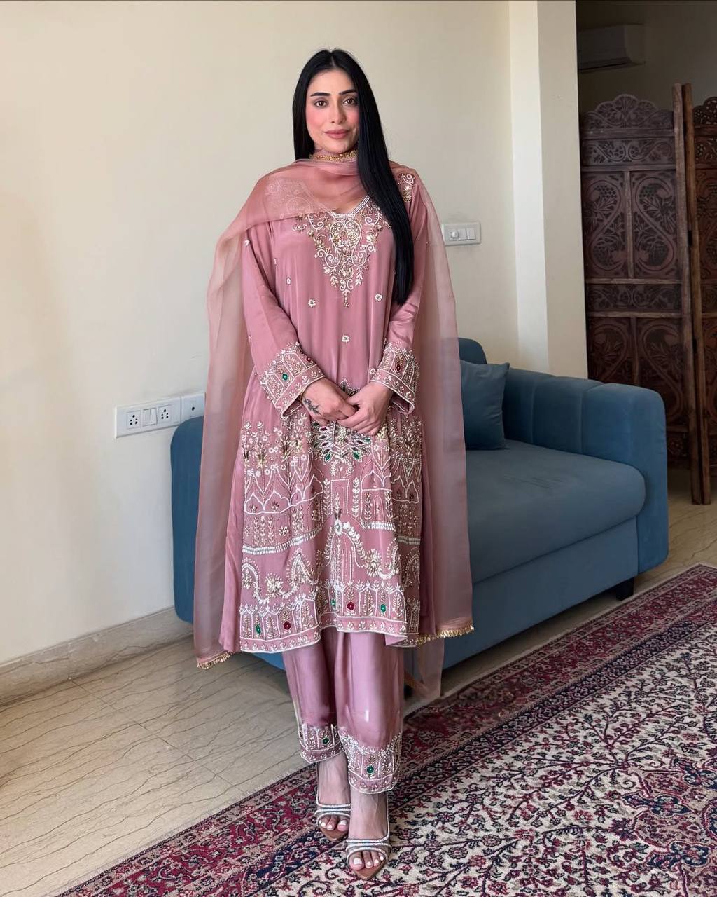 Exclusive 3-Piece Pant Set with Dupatta