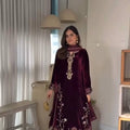 Trending Velvet Kurta Plazzo Set with Dupatta