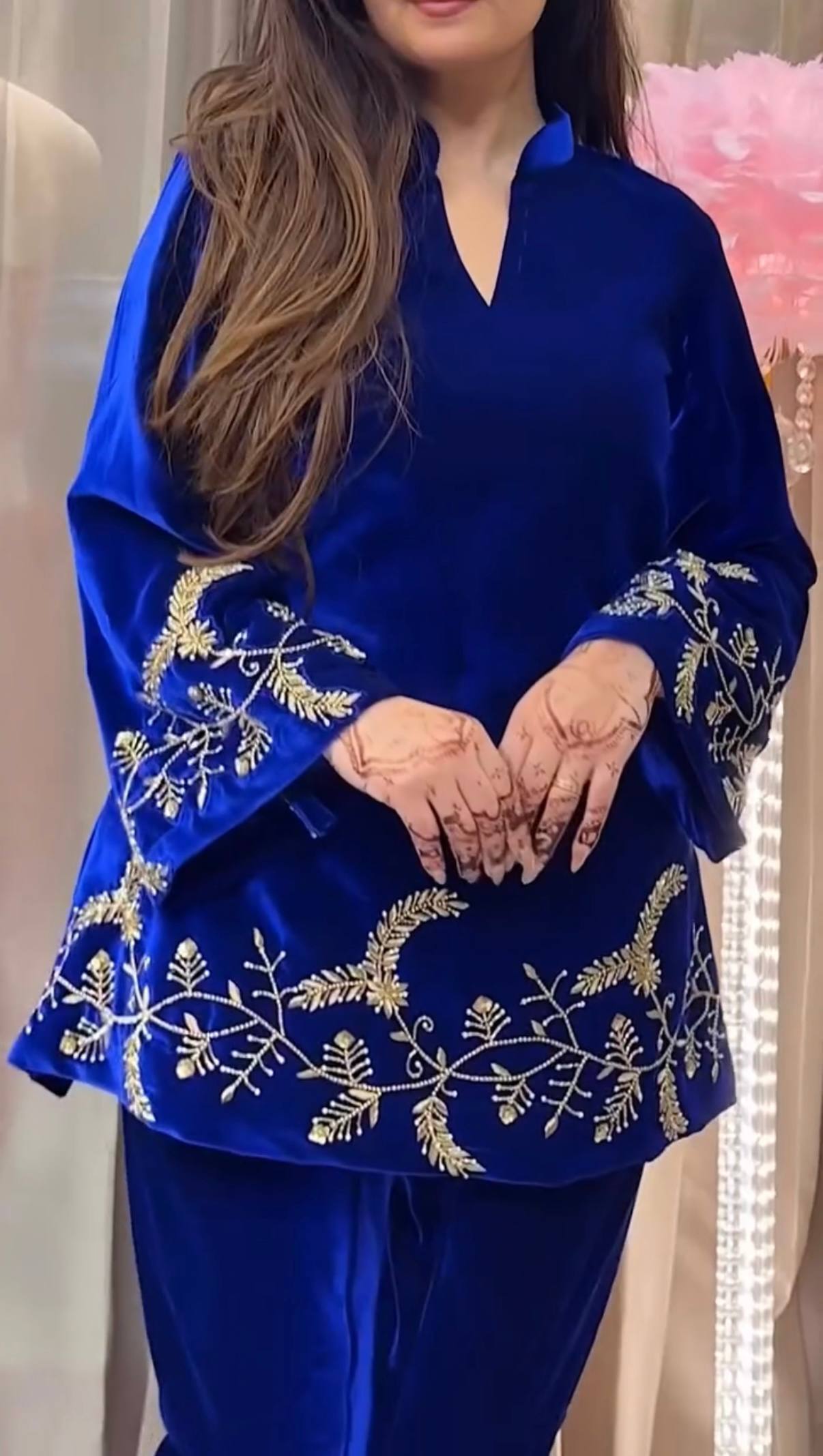 Full Sleeves Embroidery Work Co-ord Set For Gen Z Girl