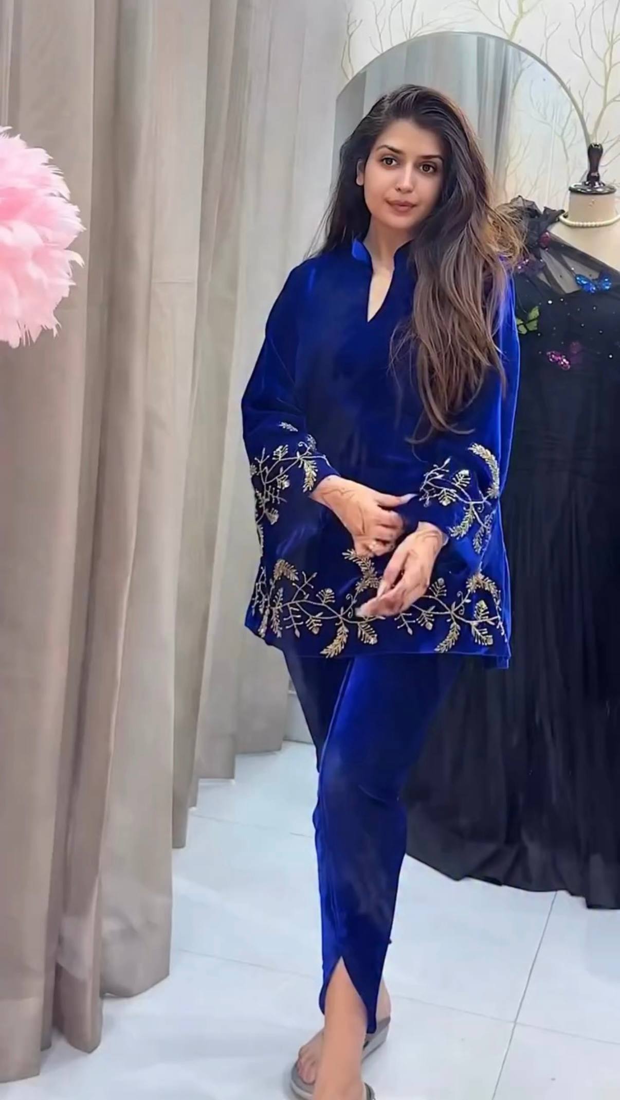 Full Sleeves Embroidery Work Co-ord Set For Gen Z Girl