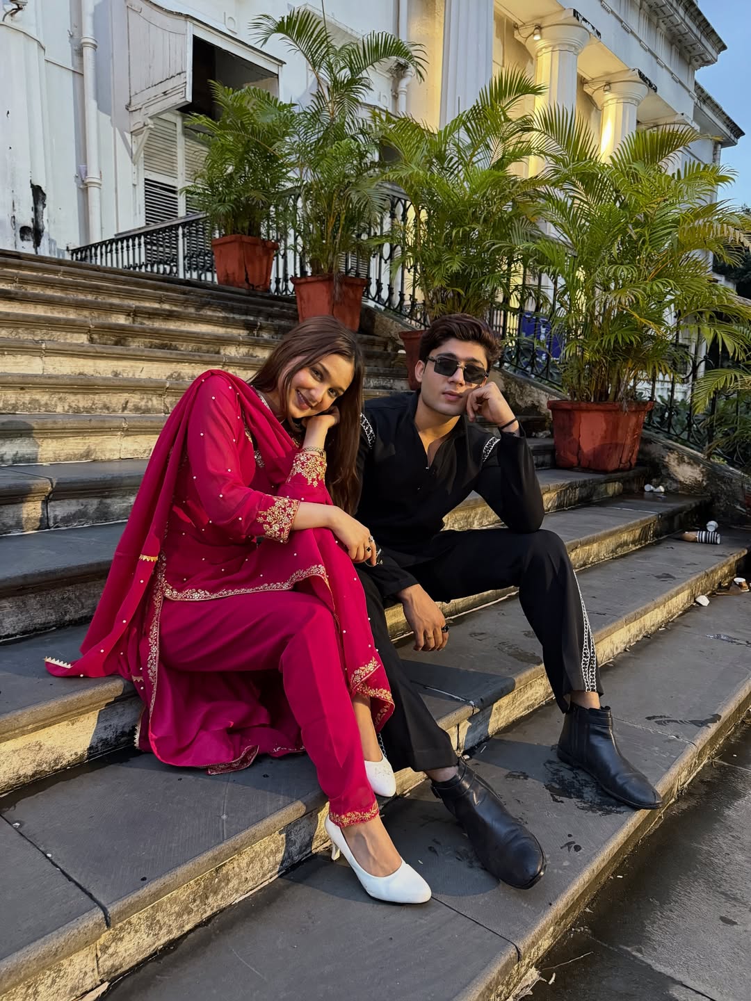 Solid Pink Long Hand Embellshed Kurta With Trouser And Dupatta