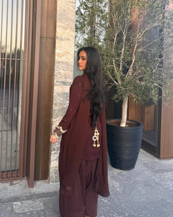 3 Piece  Suit with Farshi Shalwar