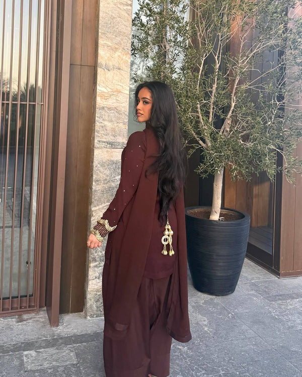 3 Piece  Suit with Farshi Shalwar