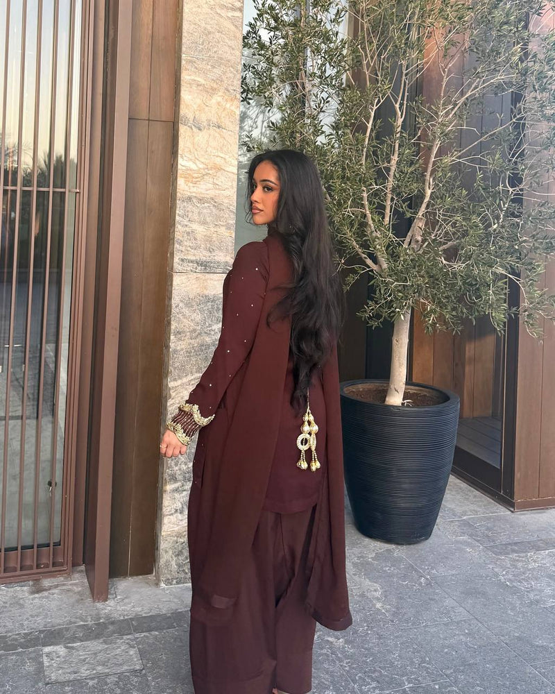 3 Piece  Suit with Farshi Shalwar