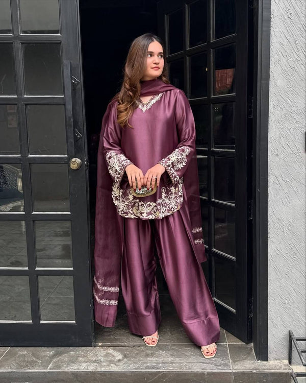 3 Piece Suit with Farshi Shalwar