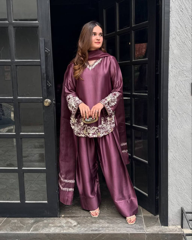 3 Piece Suit with Farshi Shalwar