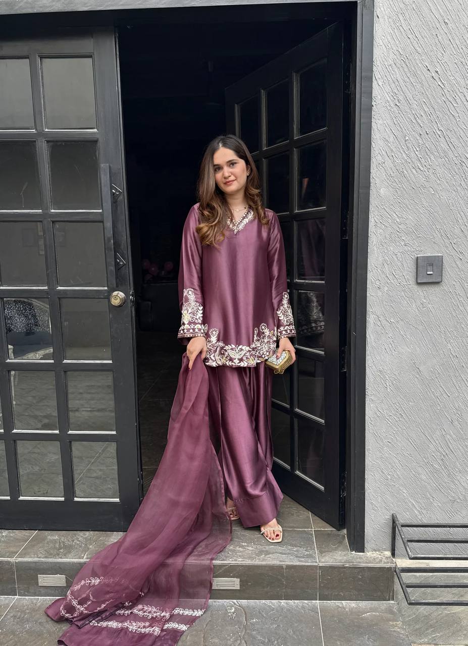 3 Piece Suit with Farshi Shalwar