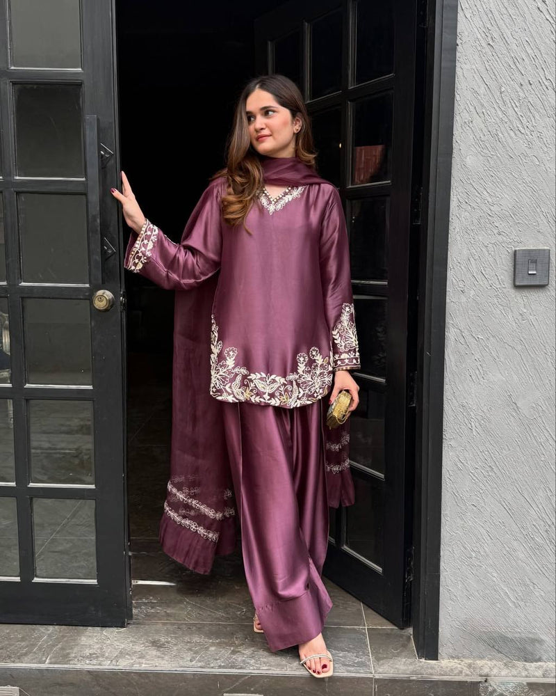 3 Piece Suit with Farshi Shalwar