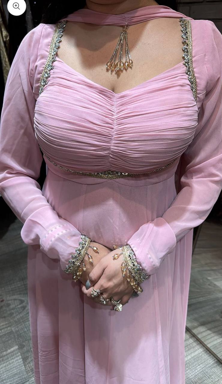 Shanaya Pink Mirror Anarkali