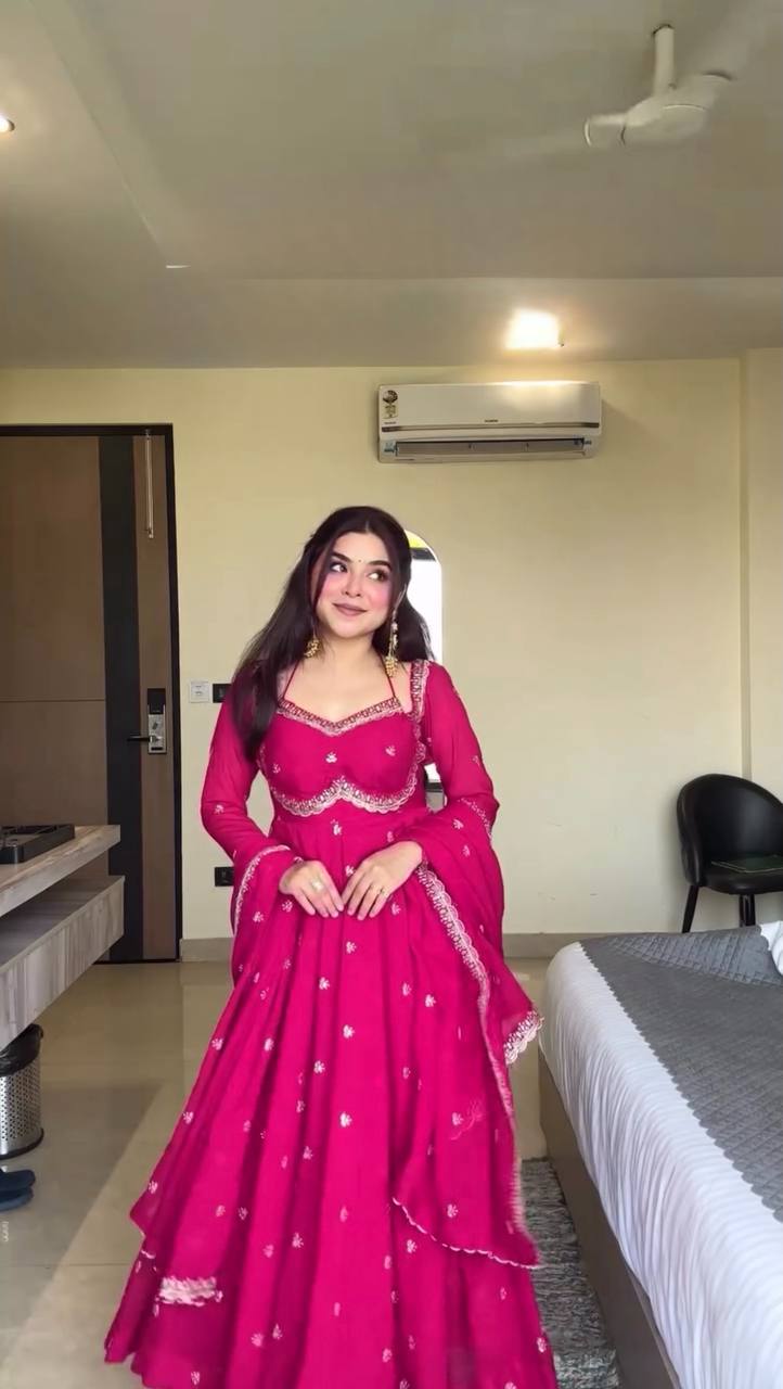 Neha Red Classic Anarkali Suit Set